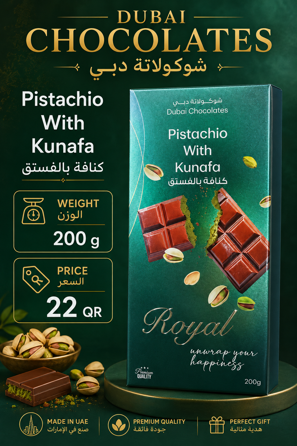 Royal pistachio kunafa(200g)