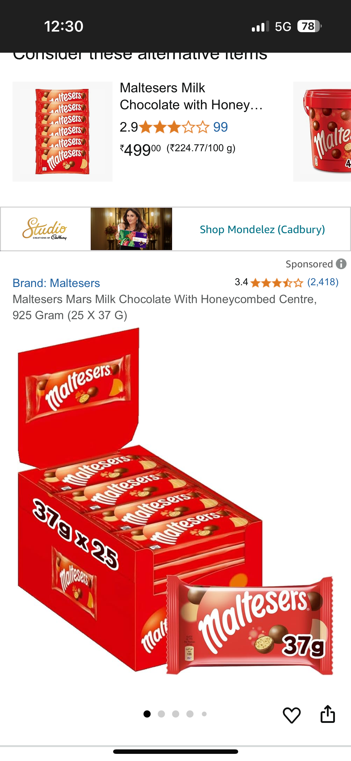 Maltesers (925g=25packet)