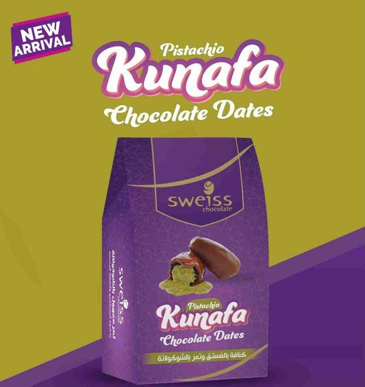 Sweiss pistachio kunafa chocolate dates(250g)