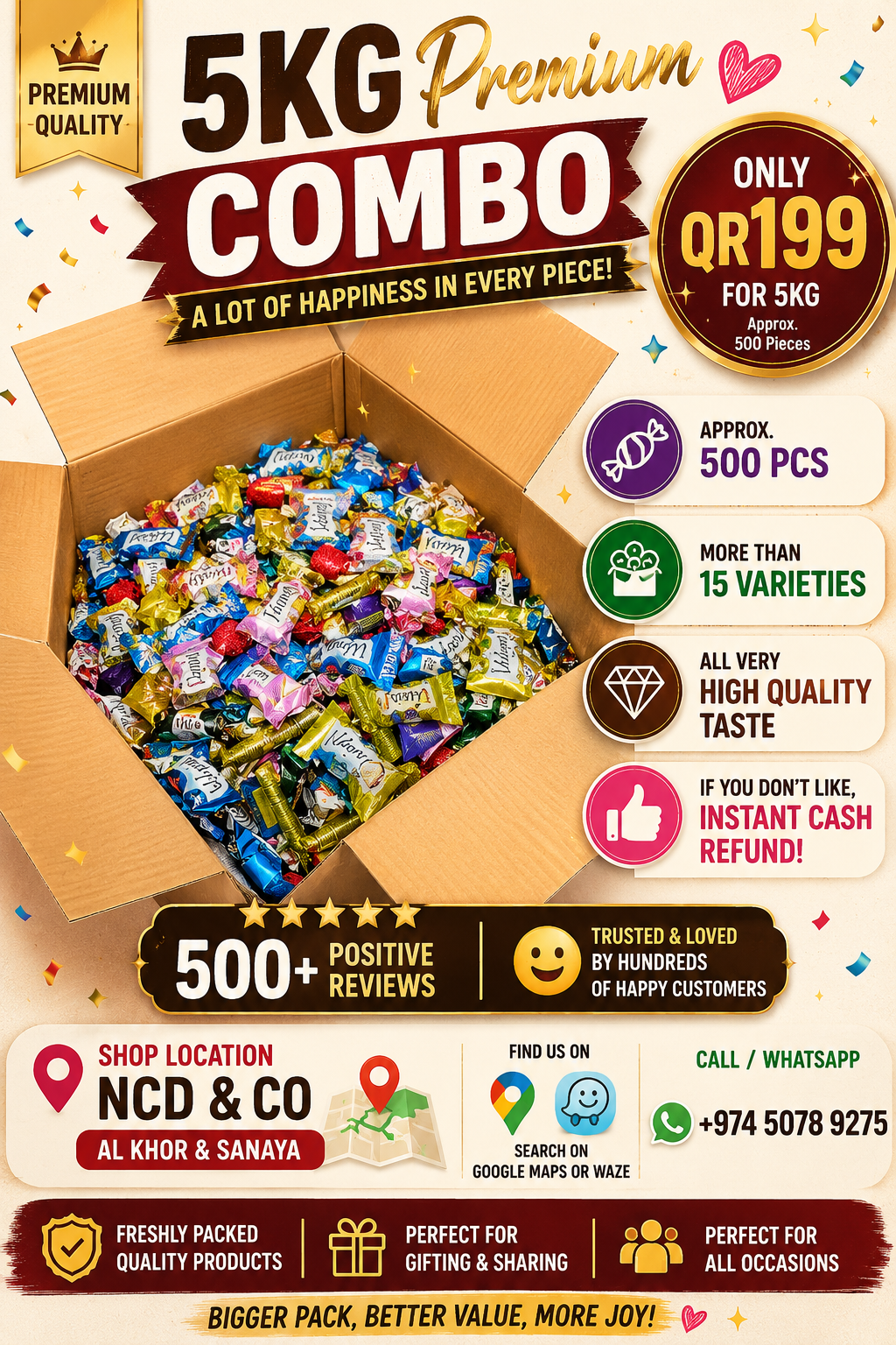 🍫 5KG Premium Combo – QR199