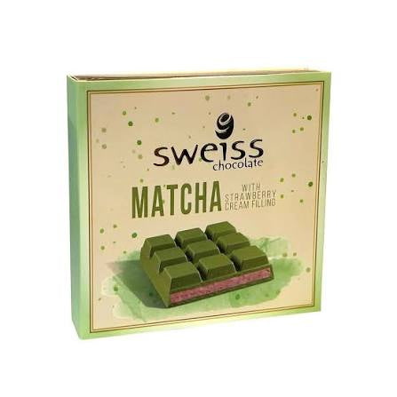 Sweiss matcha with strawberry filling