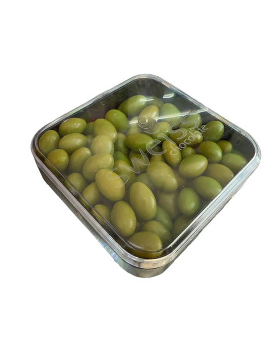 Sweiss almond white dragee green colour(250g)